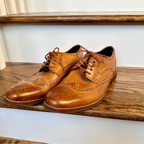 Rockport Style Purpose Brogue Wing Tip Oxford Dress Shoes 11 Brown - Picture 2 of 11